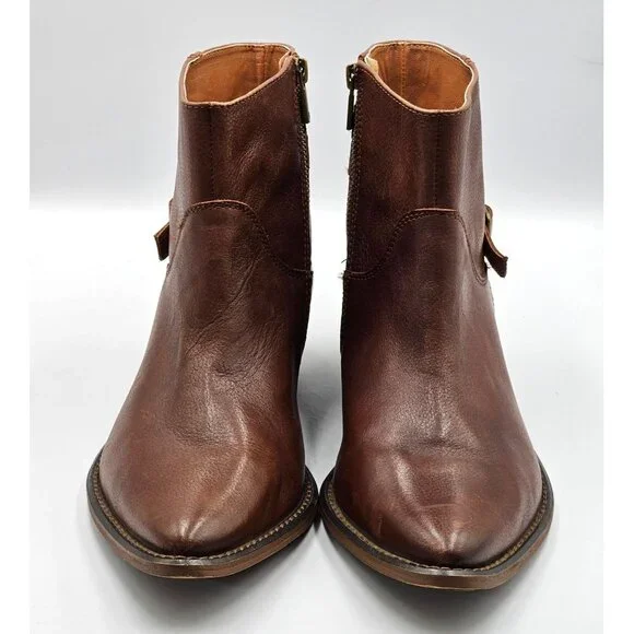 Lucky Brand Women's Brown Leather Caelyn Buckle Accents Ankle Bootie Sz 11 2972 - Picture 9 of 16